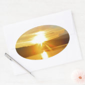 Sunset on berg Lake Arrowiad Ovale Sticker (Envelop)