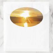 Sunset on berg Lake Arrowiad Ovale Sticker (Tas)