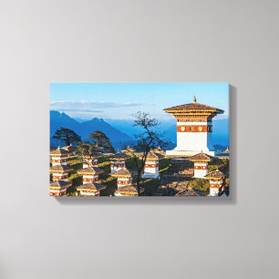 Sunset on Dochula Pass - Bhutan, Himalaya Canvas Afdruk