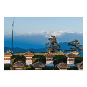 Sunset on Dochula Pass - Bhutan, Himalaya Foto Afdruk (Voorkant)