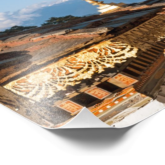 Sunset on Dochula Pass - Bhutan, Himalaya Foto Afdruk (Hoek)