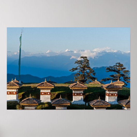 Sunset on Dochula Pass - Bhutan, Himalaya Poster (Voorkant)