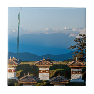 Sunset on Dochula Pass - Bhutan, Himalaya Tegeltje