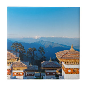 Sunset on Dochula Pass - Bhutan, Himalaya Tegeltje