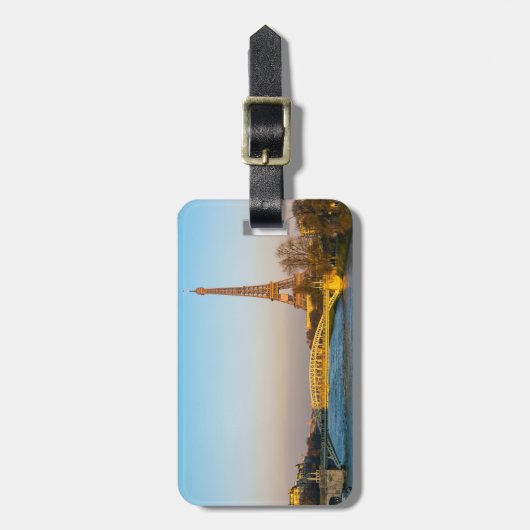 Sunset on Eiffel tower and Pont Rouelle - Paris Bagagelabel (Voorkant verticaal)