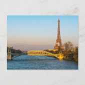 Sunset on Eiffel Tower and Pont Rouelle - Paris Briefkaart (Voorkant)