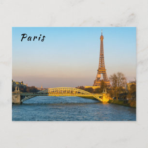 Sunset on Eiffel tower and Pont Rouelle - Paris Briefkaart