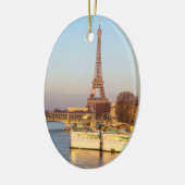 Sunset on Eiffel tower and Pont Rouelle - Paris Keramisch Ornament (Links)