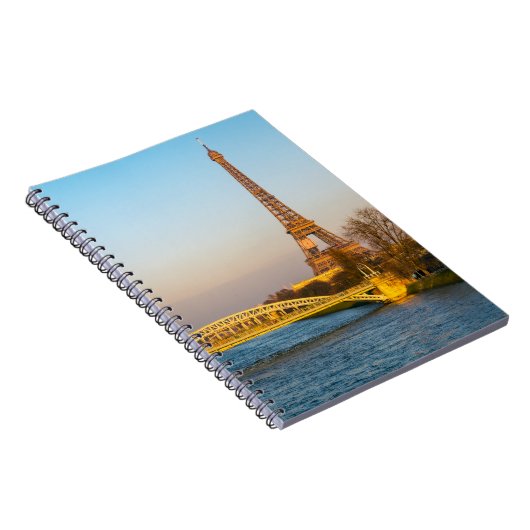 Sunset on Eiffel tower and Pont Rouelle - Paris Notitieboek (Rechterzijde)