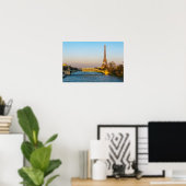 Sunset on Eiffel tower and Pont Rouelle - Paris Poster (Thuiskantoor)