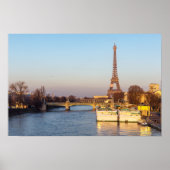 Sunset on Eiffel tower and Pont Rouelle - Paris Poster (Voorkant)