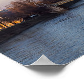 Sunset on Eiffel tower and Pont Rouelle - Paris Poster (Hoek)