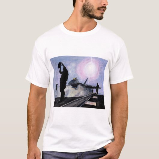 Sunset on flight deck t-shirt (Voorkant)