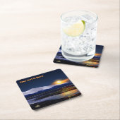 Sunset on Ice Vierkante Kartonnen Onderzetter (Insitu)