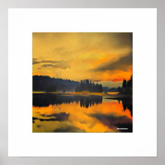 Sunset on Jenkinson Lake Poster