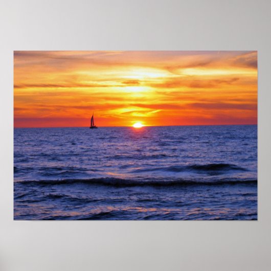 Sunset on Lake Michigan 2 Poster (Voorkant)