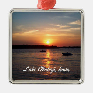 Sunset on Lake Okoboji, Iowa Metalen Ornament