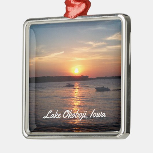 Sunset on Lake Okoboji, Iowa Metalen Ornament (Links)