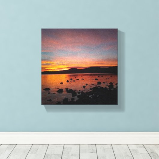 Sunset on Lake Tahoe Canvas Afdruk (Insitu (Houten vloer))