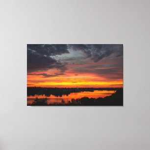 Sunset on Mainstee Lake Canvas Afdruk