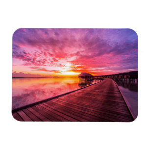 Sunset on Maldives Island Waterdamesoord Magneet
