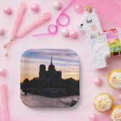 Sunset on Notre Dame de Paris - Parijs, Frankrijk Papieren Bordje (Feest)