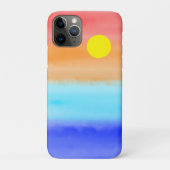 Sunset on oceaanwaterverf Abstracte kunst Ombre Case-Mate iPhone Case (Achterkant)
