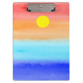 Sunset on oceaanwaterverf Abstracte kunst Ombre Klembord (Voorkant)