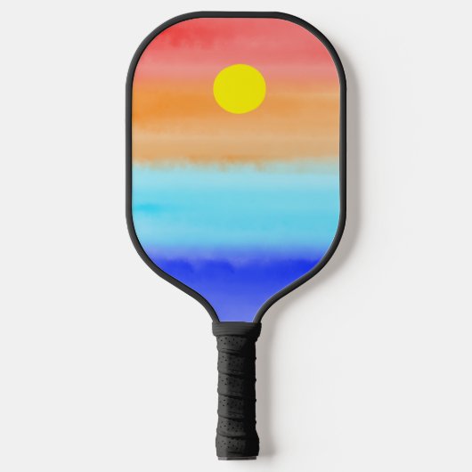 Sunset on oceaanwaterverf Abstracte kunst Ombre Pickleball Paddle (Voorkant)