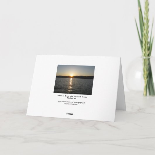 Sunset on Onota Lake: Horizontaal Bedankkaart (Achterkant)