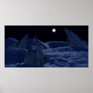 Sunset on Pluto Poster