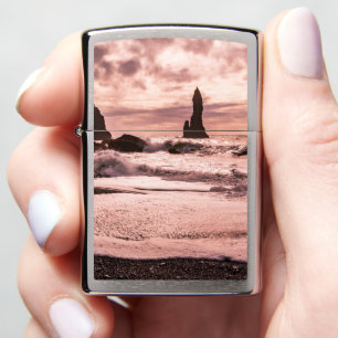 Sunset on Reynisfjara strand Zippo Lighter