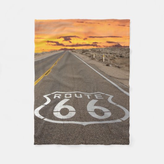 Sunset on Route 66 Fleece Deken (Voorkant)