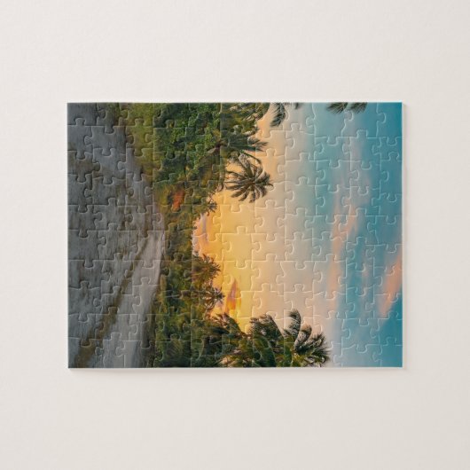 Sunset on Sandy Beach Path Legpuzzel (Horizontaal)
