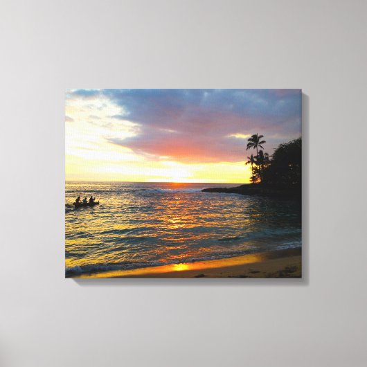 Sunset on the Beach Canvas Afdruk (Voorkant)