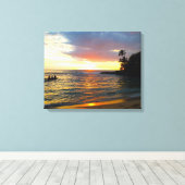 Sunset on the Beach Canvas Afdruk (Insitu (Houten vloer))