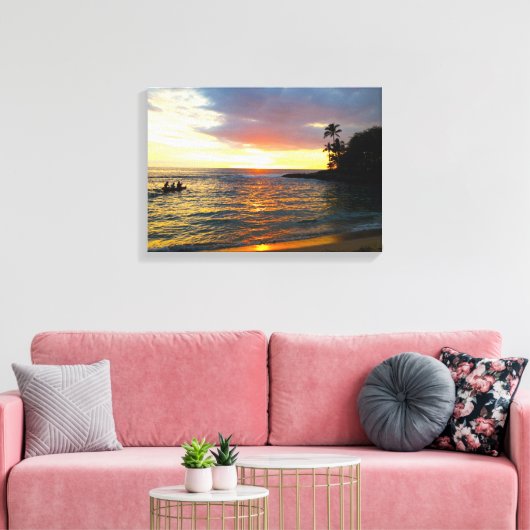Sunset on the Beach Canvas Afdruk (Insitu (Woonkamer))