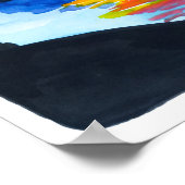 Sunset on the Beach - Waterverf Illustration Poster (Hoek)