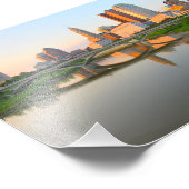 Sunset on the Columbus Skyline Foto Afdruk (Hoek)