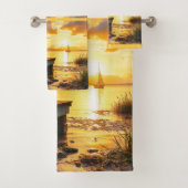 Sunset on the dock on the lake (En situation)