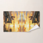 Sunset on the dock on the lake (Serviette à main)