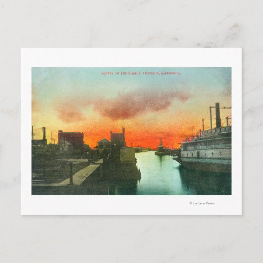 Sunset on the Harbour ViewStockton, CA Briefkaart (Voorkant)