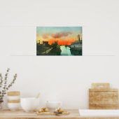 Sunset on the Harbour ViewStockton, CA Poster (Keuken)
