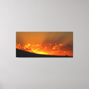 Sunset on the Horizon Wrapped Canvas Afdruk