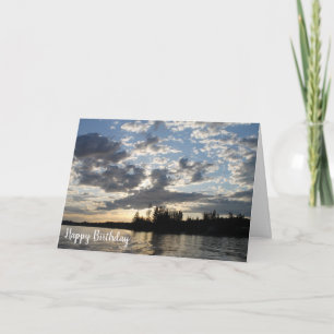 Sunset on the Lake Birthday Card Kaart