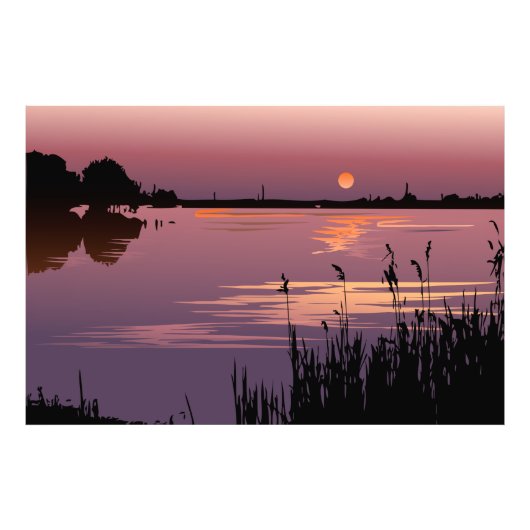 Sunset on the Lake Photo Print Foto Afdruk (Voorkant)