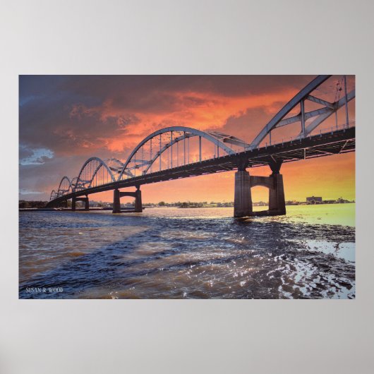 Sunset on the Mississippi River Poster (Voorkant)