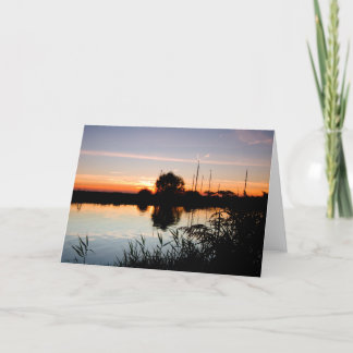 "Sunset on the Norfolk Broads" groetenkaarten Kaart