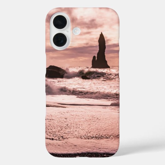Sunset on the Reynisfjara black zandstrand, IJslan Case-Mate iPhone Case (Achterkant)