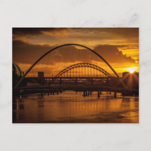 Sunset on the River Tyne Briefkaart